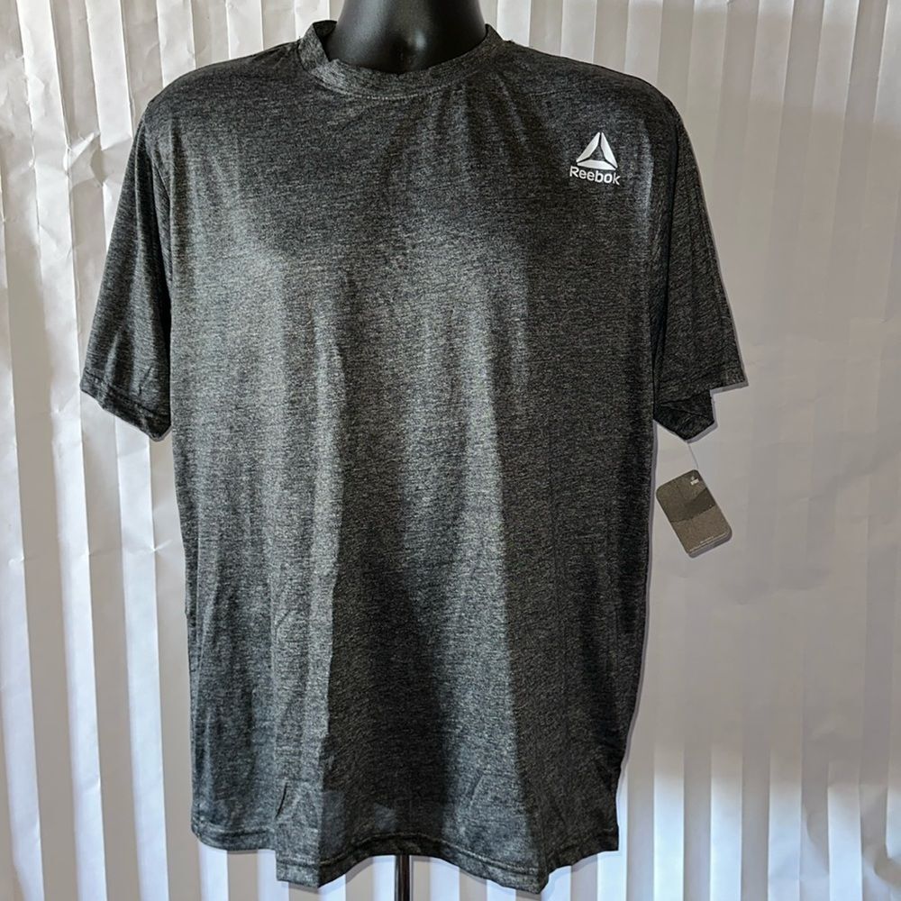Reebok Men’s Black/Gray Short Sleeve T-Shirt Size XL Athletic Workout Tee